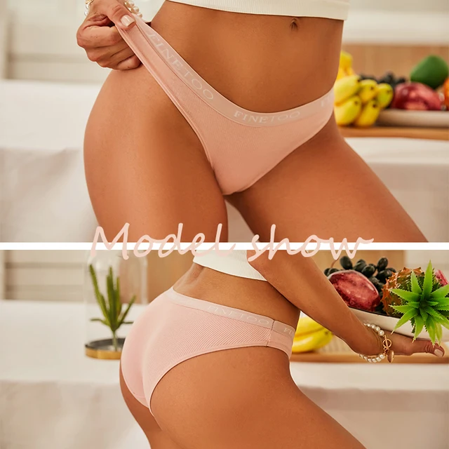 Finetoo 1pc Women's Cotton Panties S-xl Low-rise Waffle Underwear Sexy  Letter Briefs Ladies Comfortable Panties Female Lingerie - Panties -  AliExpress