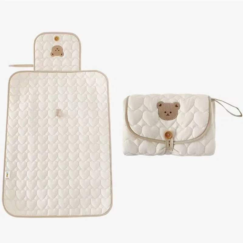 Newborn Breathable Pure Cotton Embroidered Absorbent Nappy Pad Waterproof Portable Baby Nappy Pads Multifunctional Changing Mat