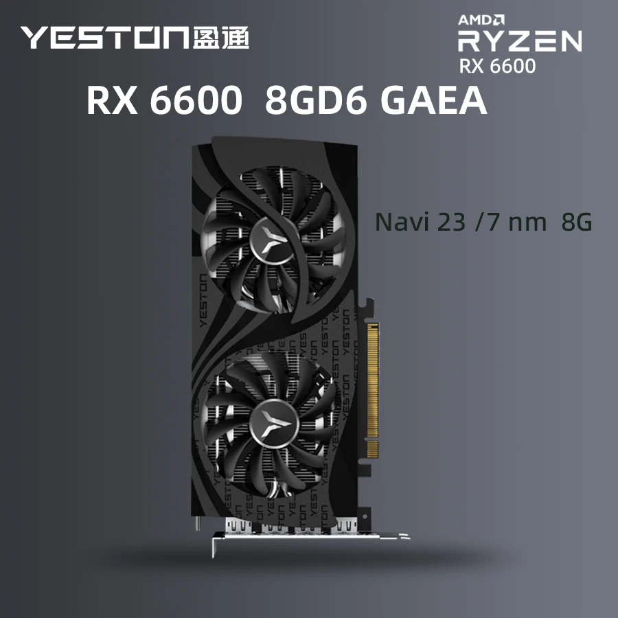 YESTON-Radeon-Gaming-RX-6600-GPU-8GB-D6-GDDR6-128bit-7nm-ordenador-de ...