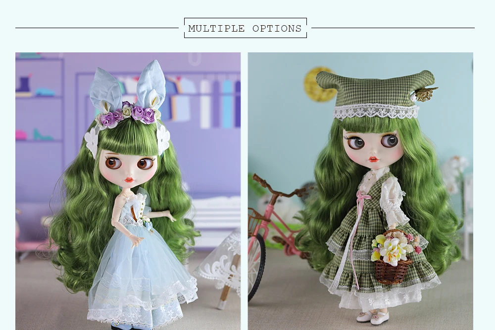 Zoey – Premium Custom Neo Blythe Doll with Green Hair, White Skin & Matte Smiling Face 3 Zoey – Premium Custom Neo Blythe Doll with Green Hair, White Skin & Matte Smiling Face 3