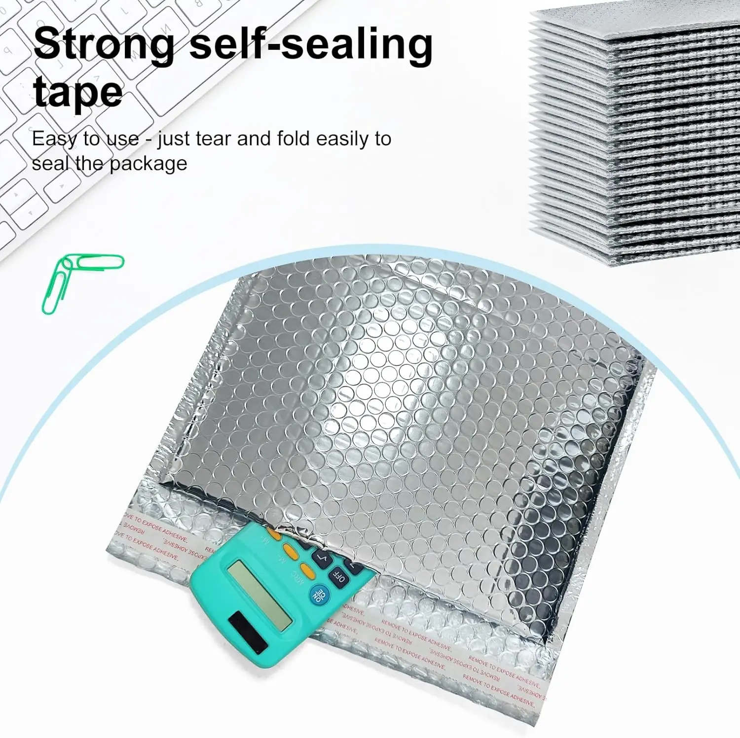 Silver Padded Bubble Mailers - Self-Sealing Shipping Envelopes