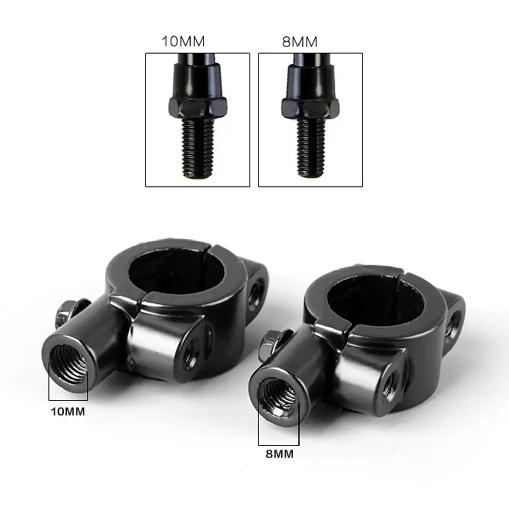 Motorcycle mirror mount 1PC Motorcycle Handle Bar Mirror Mount Holder Universal Aluminum Rearview Handlebar Clamp Moto Accessory for Honda Kawasaki