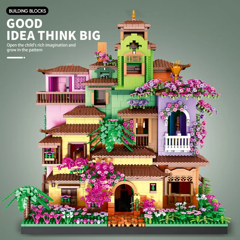 Magic Castle Building Blocks Diy Street View Bricks Assembly Toys Boys Adult Home Decorations Children Kids