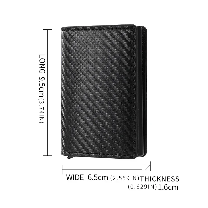 Credit Card Holder Carbon Fiber Men Rfid Smart Thin Slim Pop Up Minimalist