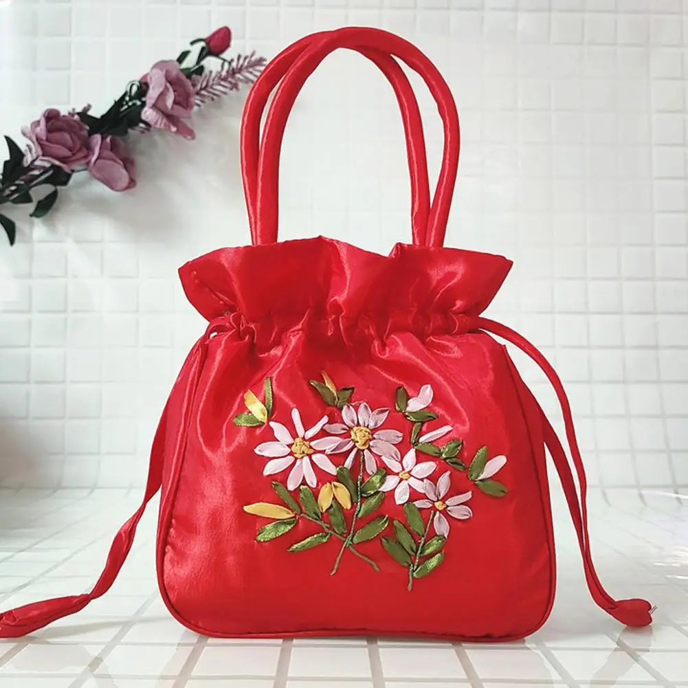 Retro Stickerei Kordelzug Handtaschen Frauen Geldbörse Geldbörsen Jewerly Lagerung Eimer Tasche Hanfu Zubehör – Detail 7