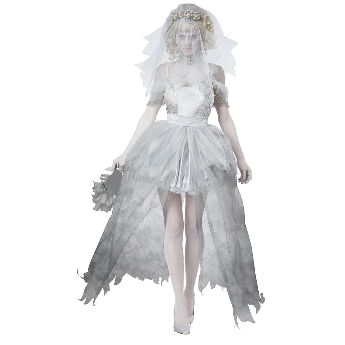 

Carnival Party Halloween Ghost Bride Costume Fantasia Witch Vampire Cosplay for Adult Women