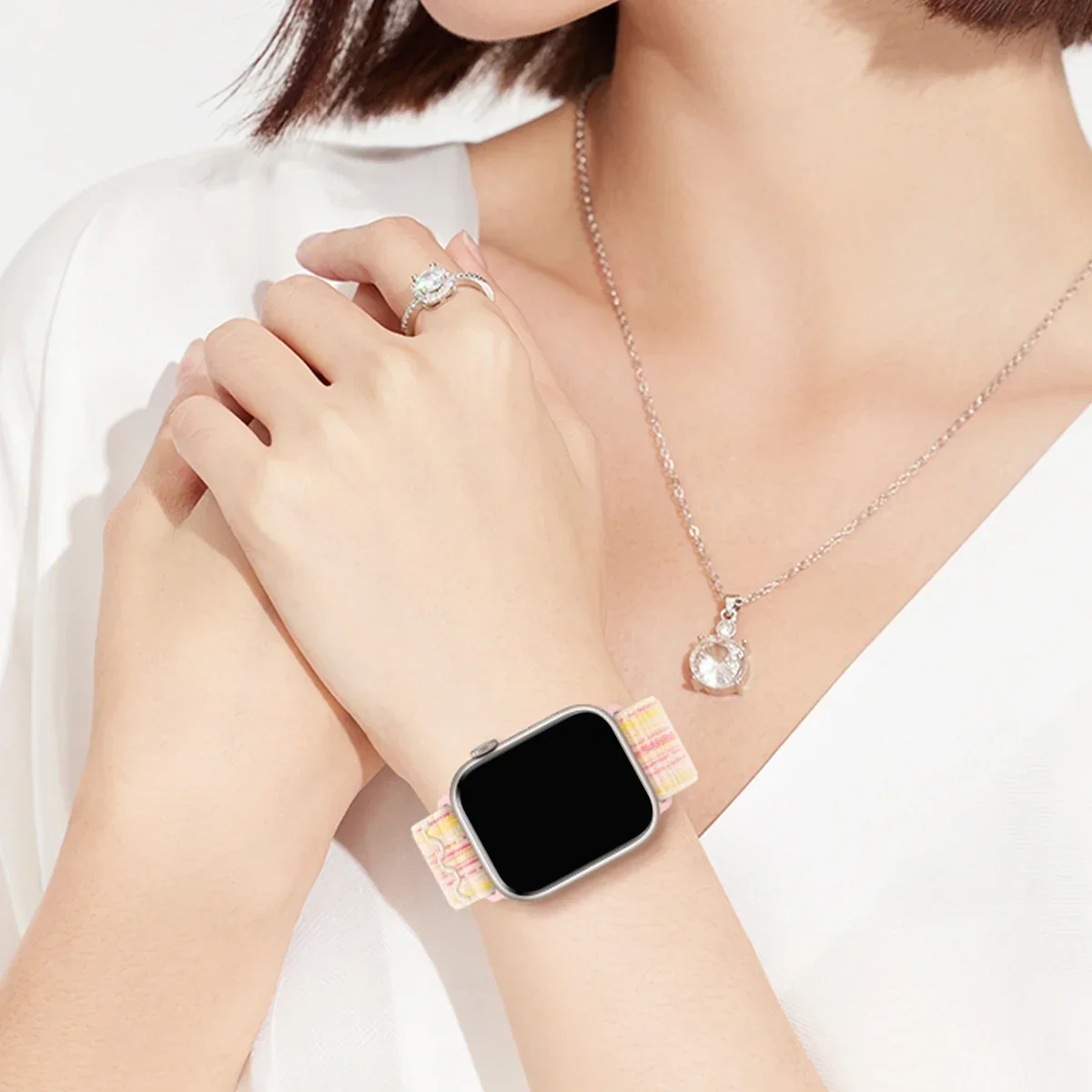 애플 워치 밴드용 울트라 케이스 및 나일론 스트랩, 한국 팔찌, 한국 iwatch 시리즈 9 8 se 7 6 5 4, 44mm, 40mm, 45mm, 41mm
