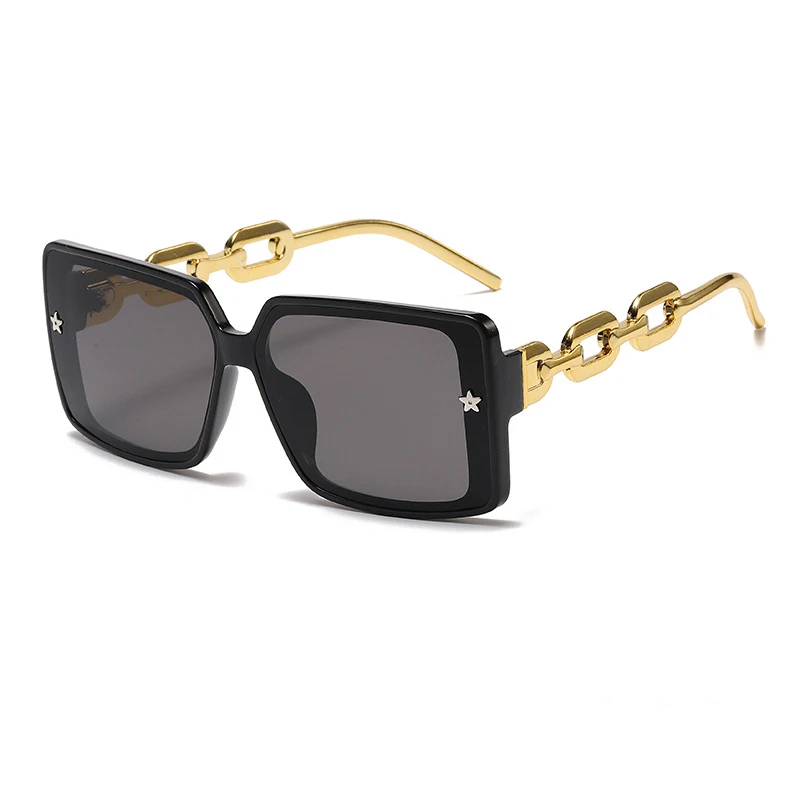 

Chain Leg Star Big Square Sunglasses For Men Women Fashion Elegant Retro Male Female Car Driving Fishing Beach UV400 Sun Glasses