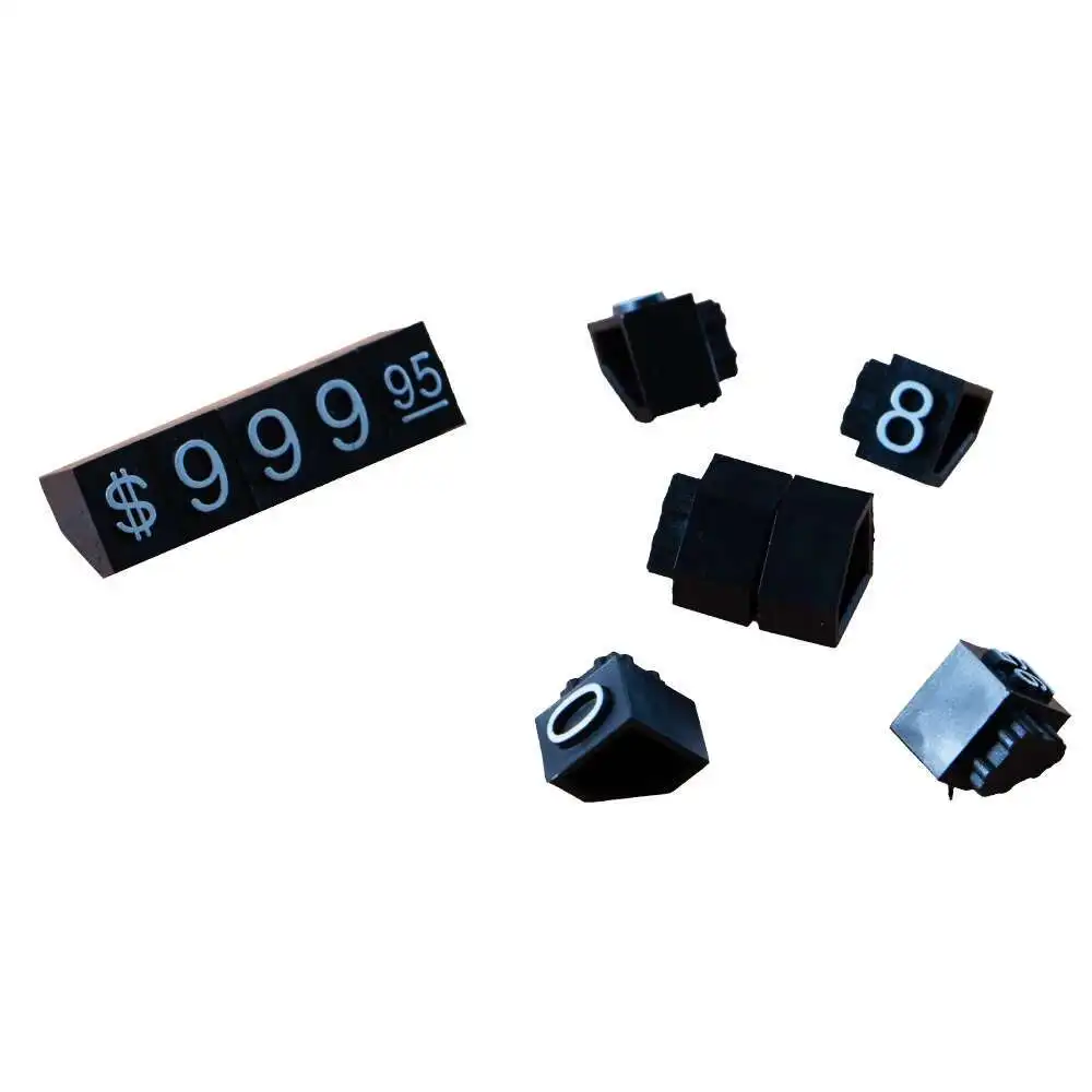 9x6.5mm L Plastic Cubes Price Display Tags Adjustable Number Stand Frame Label Jewelry Showcase Counter Price Display price display stand
