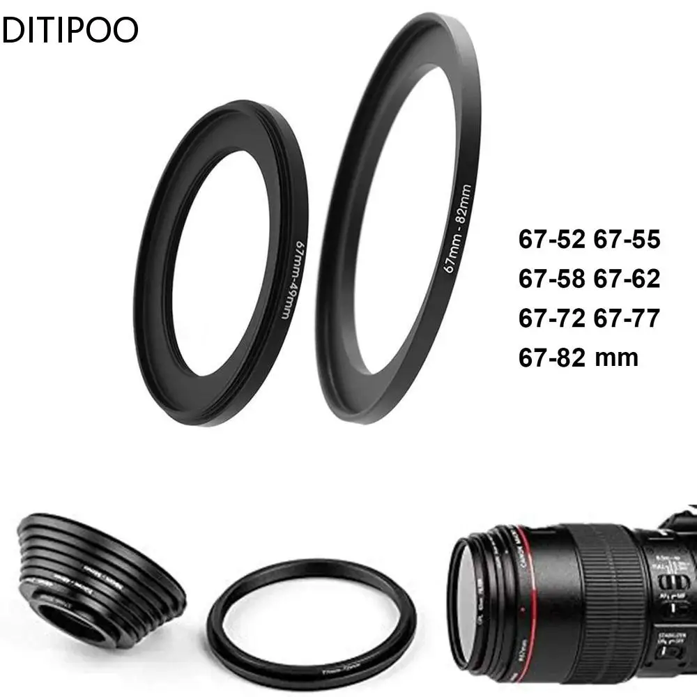 CameraLensFilterAdapterRingStepUpDownRingMetal67mm525558