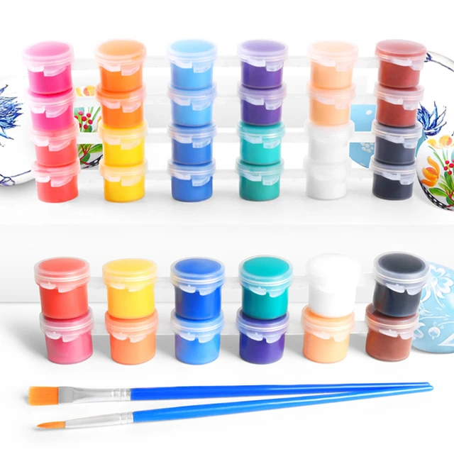 6 X 3ml Empty Mini Plastic Jars / Pots / Boxes, Airtight Storage for  Acrylic Paint for Dot Painting, Mandala Painting, Painting Stones 