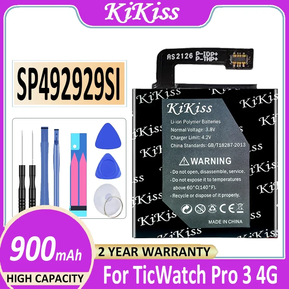 

Аккумулятор KiKiss SP492929SI 850 мАч/900 мАч для TicWatch Pro 3 Pro3 4G, спортивные умные часы, батарея