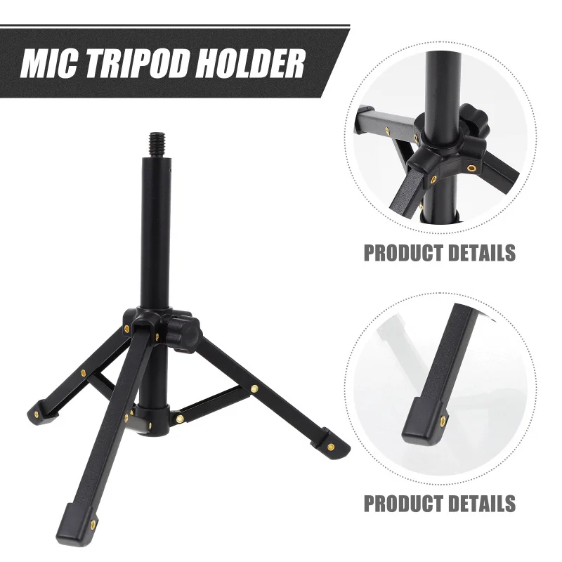 Portable Microphone Stand Desktop Tripod Table Stand Adjustable Mic Mic Clip Holder Bracket Lightweight Bracket microphone stand