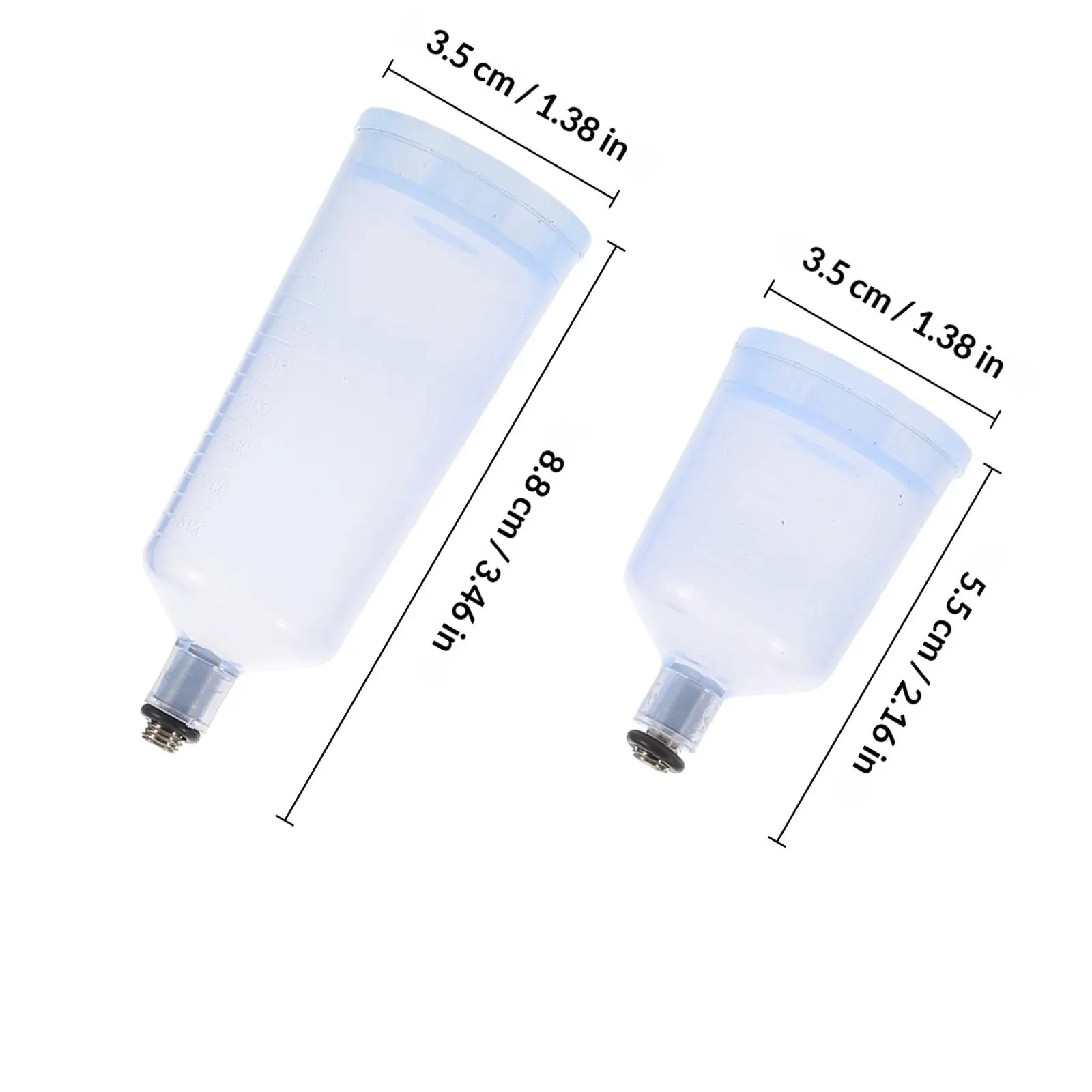 2Pcs 분할형 에어브러시 페인트 컵 교체 가능한 페인트 용기 분리 가능한 에어브러시 병 간편한 청소 대용량