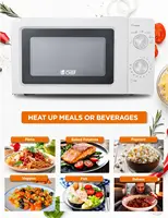 CHEF 0.6 Cubic Foot Microwave with 6 Power Levels, Small Microwave with Grip Handle, 700W Countertop Microwave with 3 2