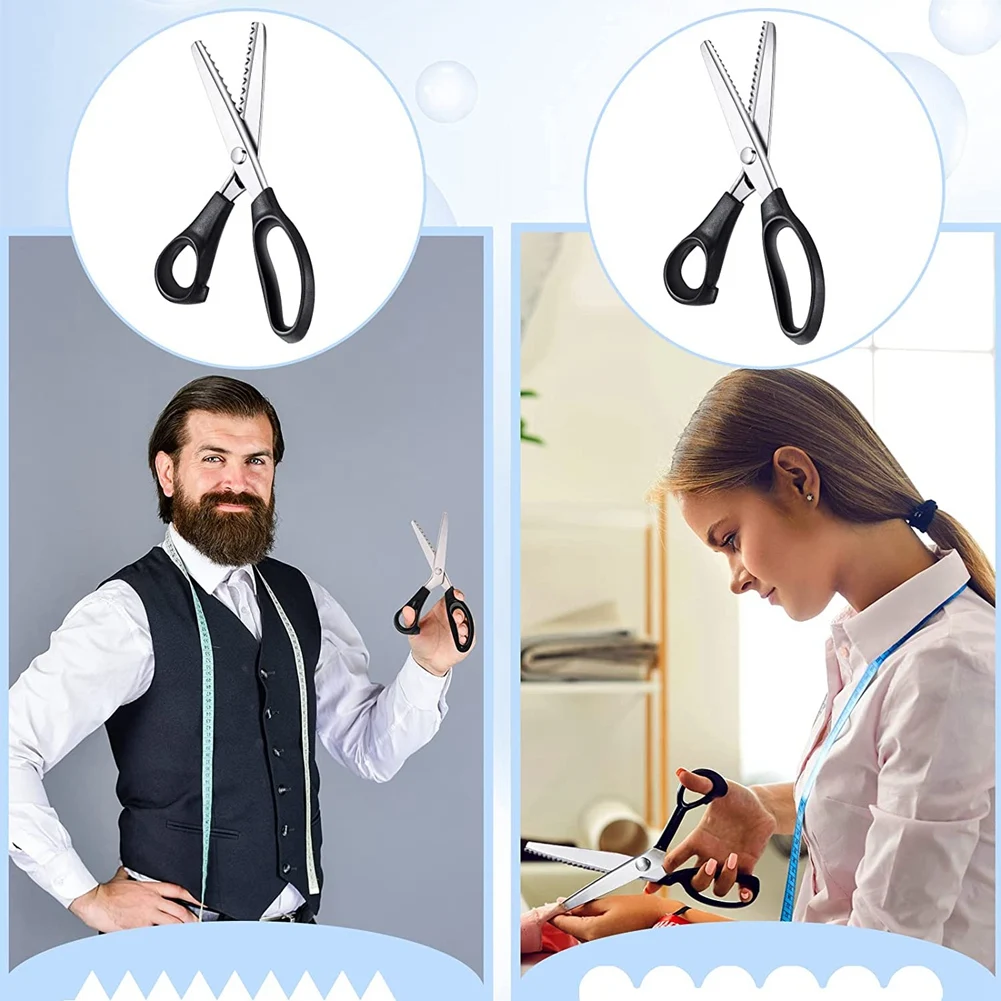 핑킹 가위, 스테인리스 가위, 휴대용 톱니 압착, 양재 바느질 용품, 2 개