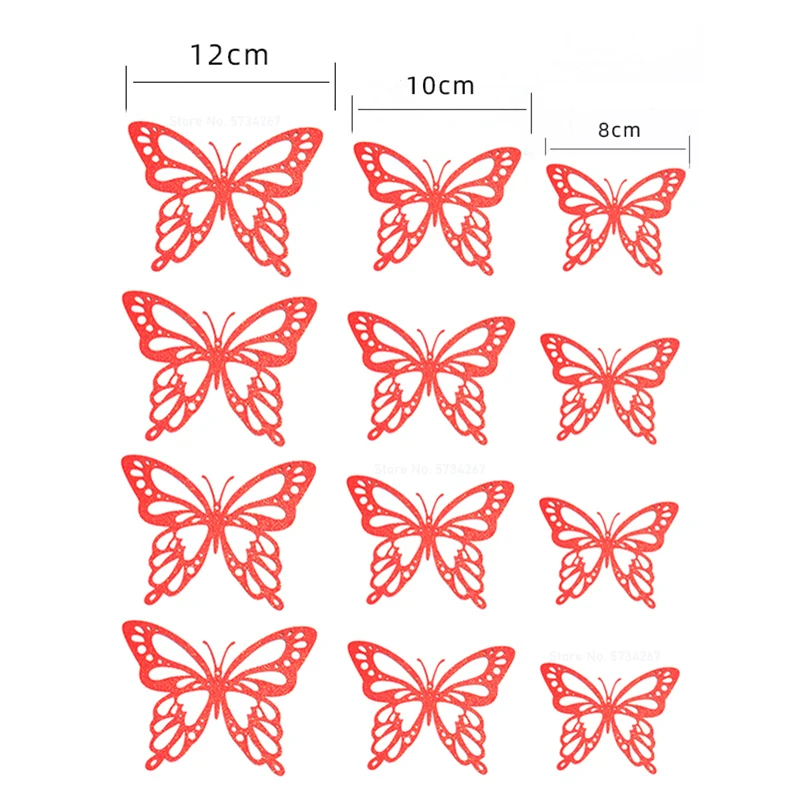 12Pcs/Set 3D Gold Butterflies Home Decor Rose Gold Silver Chrome Gold  Butterfly Stickers for Wall Home Party Decor Supplies - AliExpress