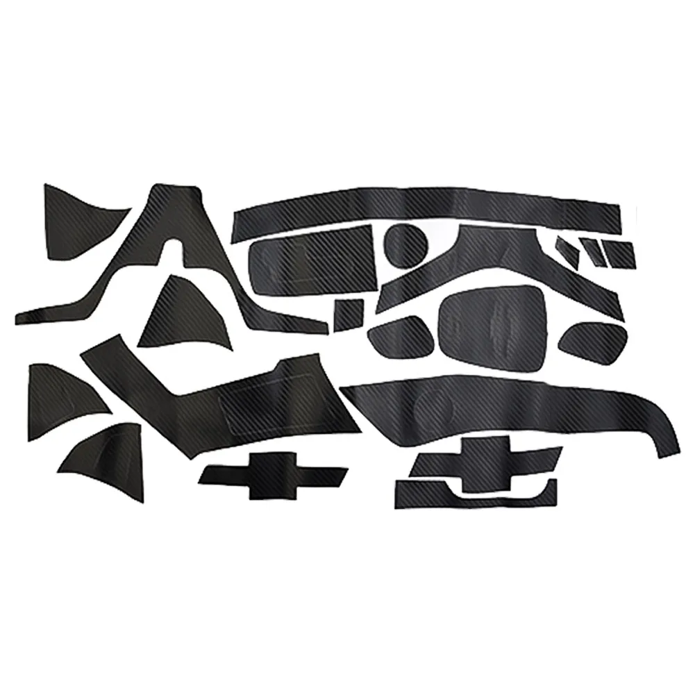 

Stickers Car Interior Trim 28x Sunscreen Waterproof 28pcs Black Carbon Fiber Trim Interior High Quality Hot Sale