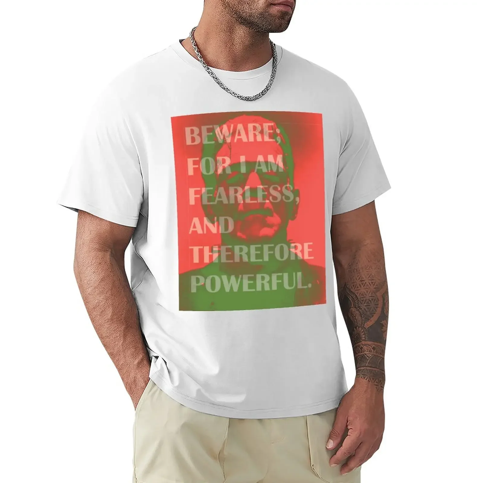 

Fearless Therefore Powerful T-Shirt new edition plain men clothing
