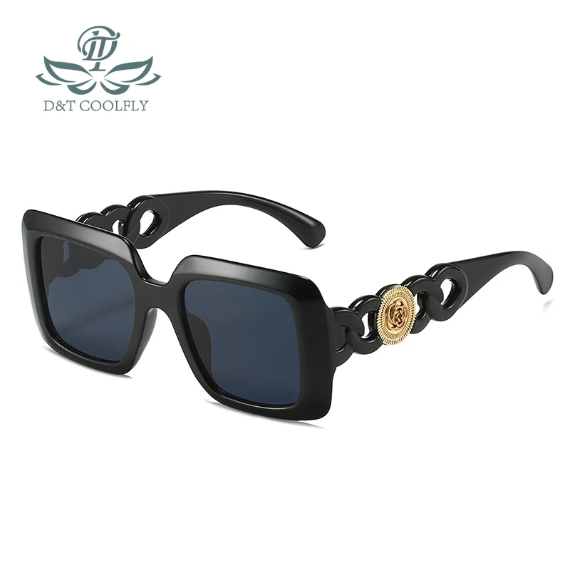 Square Sunglasses For Women And Men Golden Frame Gradient Lens_voghion.com