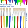 Paint Brushes for Kids, 8 Pcs Big Washable Chubby Toddler Paint Brushes, Easy to Clean & Grip Round and Flat Preschool Paint Bru 2