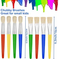 Paint Brushes for Kids, 8 Pcs Big Washable Chubby Toddler Paint Brushes, Easy to Clean & Grip Round and Flat Preschool Paint Bru 2