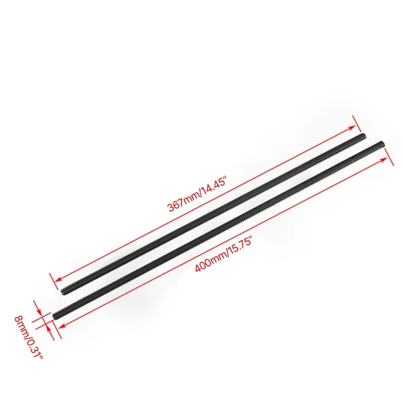 3D 프린터 부품 T8 PTFE 테플론 리드 나사, Ender3 Ender3 Pro Ender3 V2 Ender5 용, 400mm 367mm 리드 8mm 나사 공간 2mm