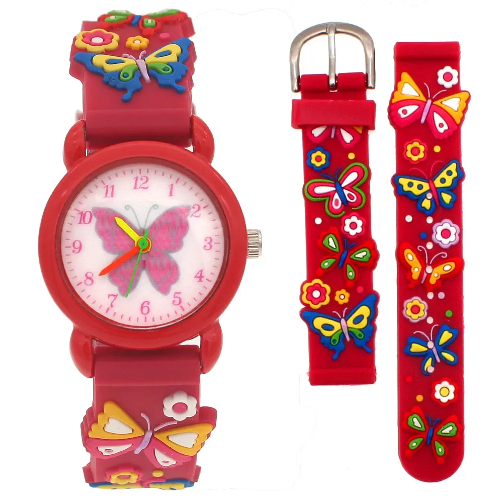 Colorful Butterfly Quartz Wristwatch for Girls - Fun and Vibrant Timepiece, Perfect Party Gift for Kids