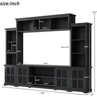 Modern TV Stand Storage Media Console Entertainment Center, Entertainment Wall Unit with Bridge, Modern TV Console Table 2