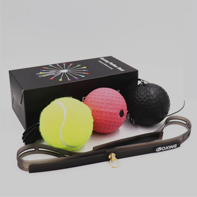 Boxing Reaction Balls 3 balls/set Sweatproof Headbands Boxing Balls Fitness Stress Relief Training Equipment