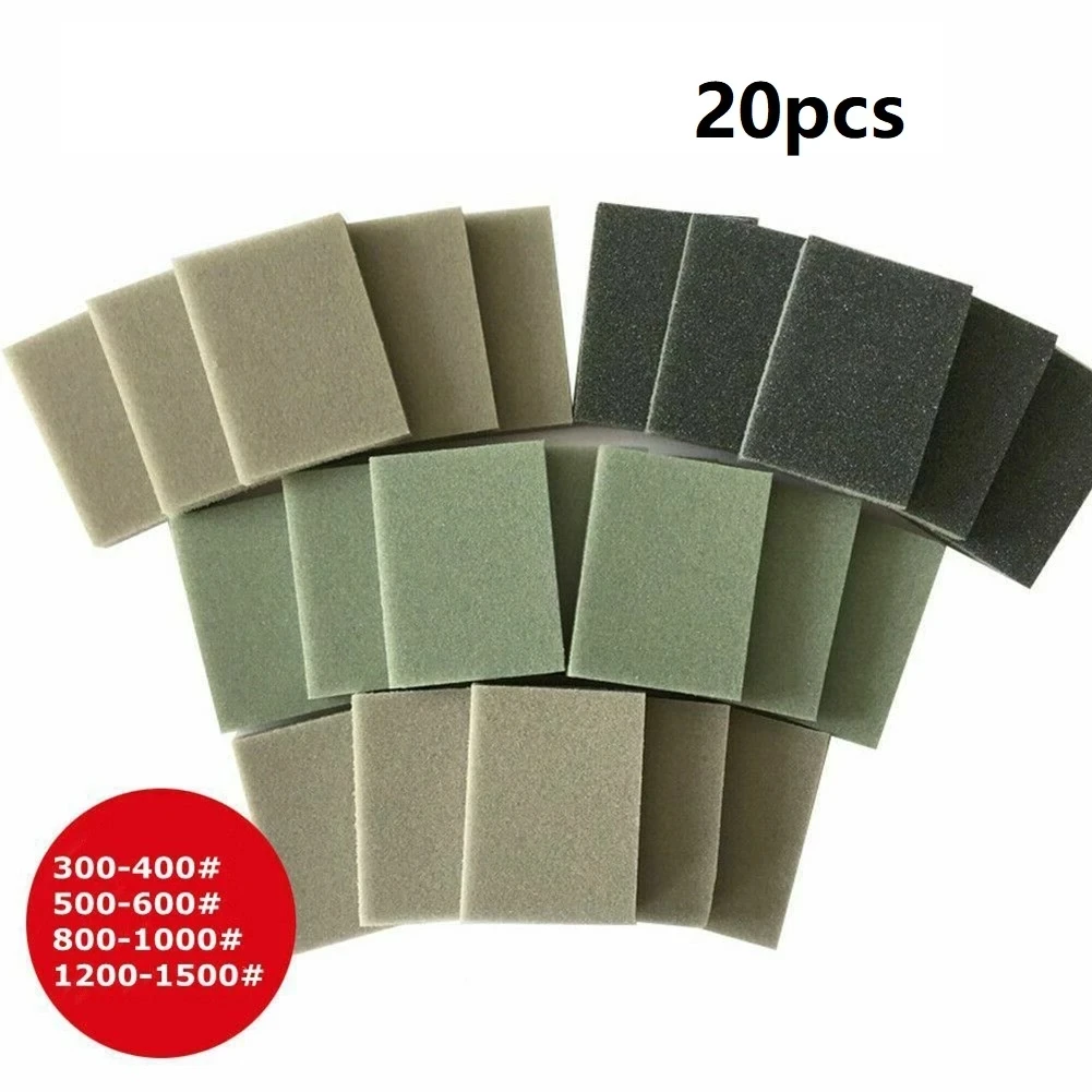 Hotbar 20 Pcs 2000 Grit Sanding Sponge, Wet Dry Sanding Block Sandpaper Sponge Soft Foam Sand Block Washable Sanding Metal Wood Drywall Polishing - View #6