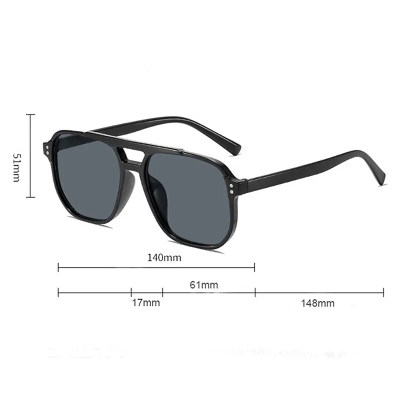 Vintage Unisex Designer Square Sunglasses with Yellow Lenses