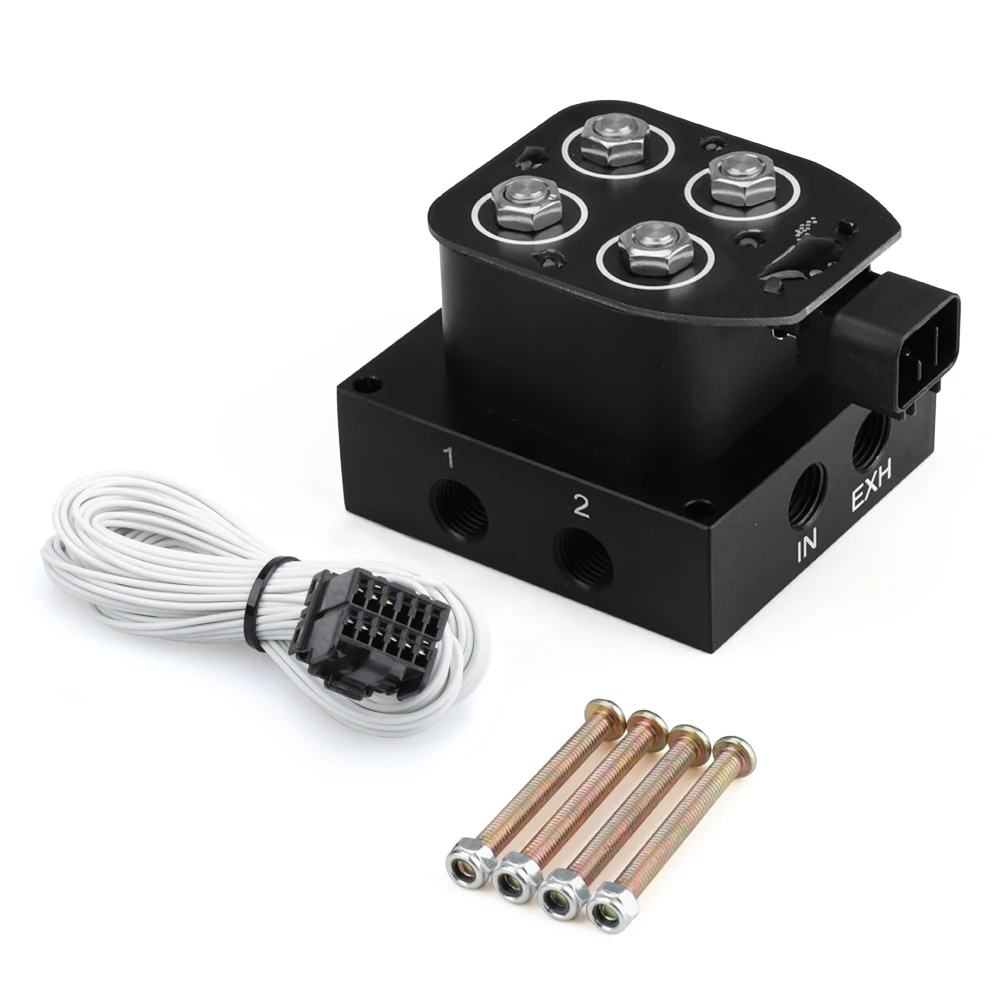 3/8" NPT SOLENOID 8PK W/FOUR SLOW DOWN DUMP VALVE SUSPENSION/AIR - Foto 2