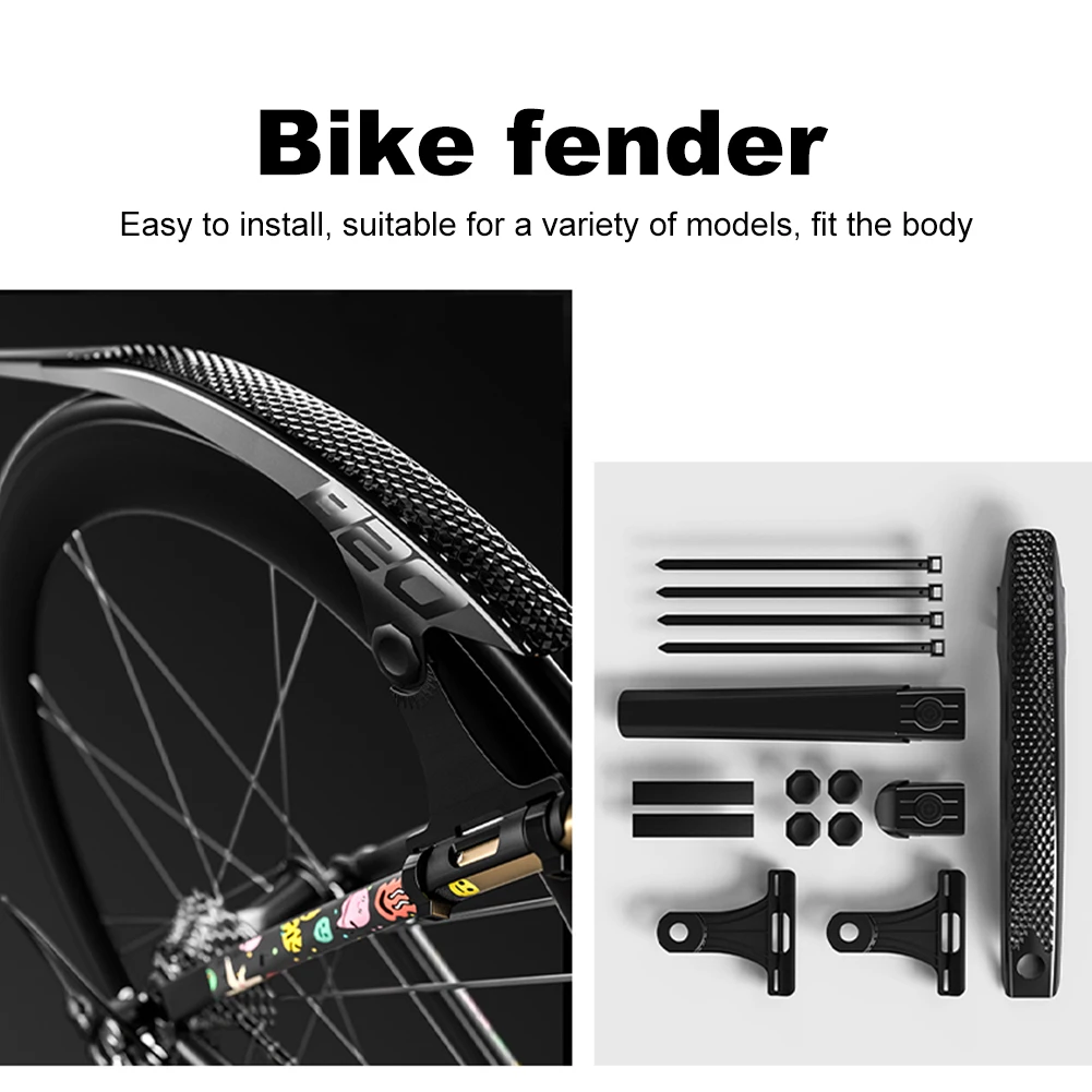 Front Rear Tire Mud Guards Adjustable Road Bike Wheel Fenders Lightweight Front & Rear Mudguard for Front Rear Wheels Below 50mm