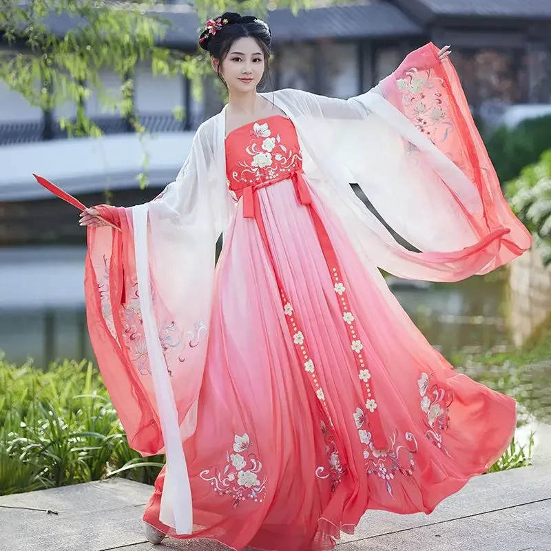 

Ancient Traditional Chinese Clothing Women Vintage Elegant Fairy Hanfu Dress Set Tang Dynasty Female Sweet Dance Stage Costumes