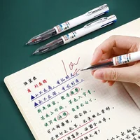 Creative 4 In 1 MultiColor Pen 0.5mm Black Blue Red Green Gel Ink Refills Student Marking Pen Writing Tools Korean Stationery 2