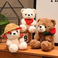 15/25cm Sitting Cartoon Bear Plush Toy Stuffed Valentine's Day valentines bear