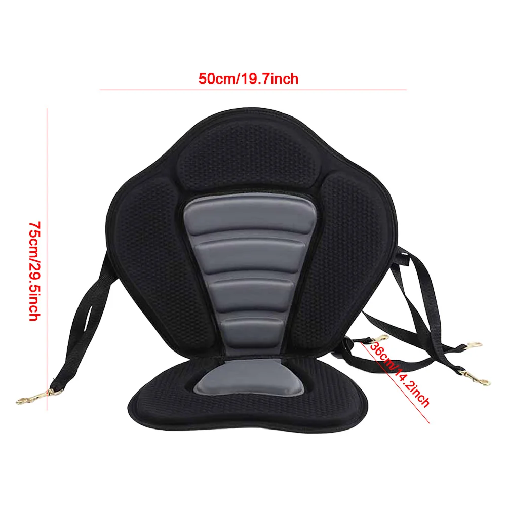 Adjustable Kayak and Paddle Board Seat with Non-Slip Backrest and Storage Bag