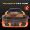 28lb 24-Quart Roaster Oven, Electric Roaster Oven with Viewing Lid, Turkey Roaster with Unique Defrost/Warm Function, La 2