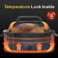 28lb 24-Quart Roaster Oven, Electric Roaster Oven with Viewing Lid, Turkey Roaster with Unique Defrost/Warm Function, La 2