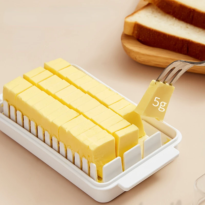 Covered Butter Cutting Storage Box Refrigerator Cheese Baking Storage Fresh Baking Butter Knife Cutter Convenient