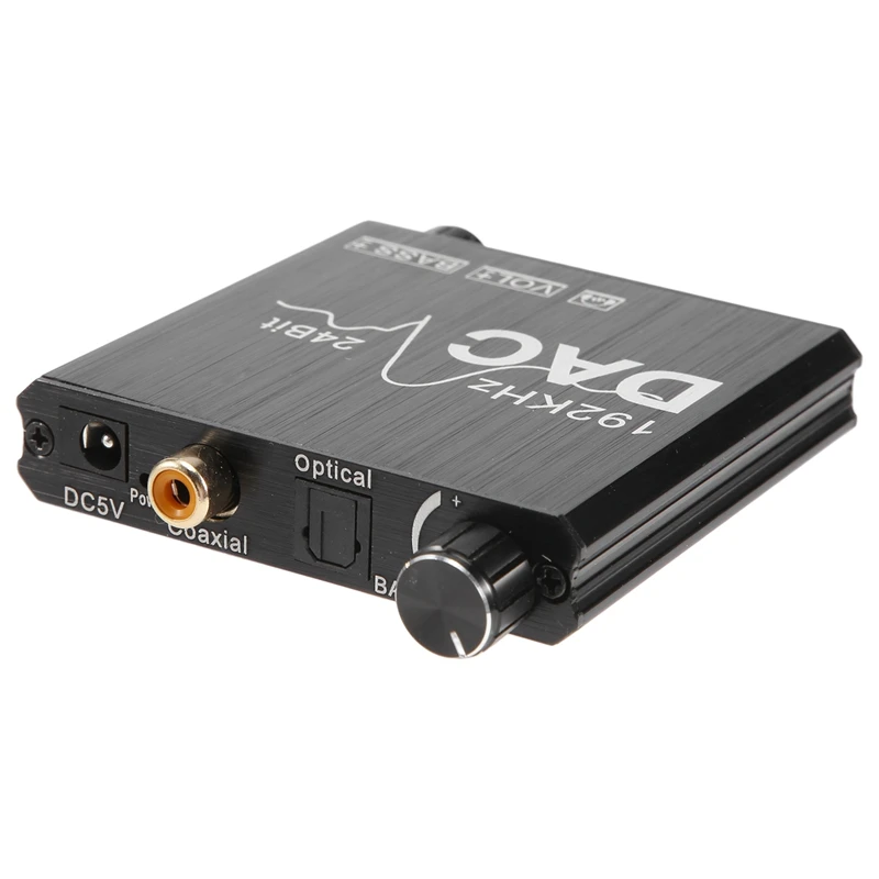 A15R -192Khz Digital To Analog Audio Converter With Bass And Volume Adjustment,Digital SPDIF/Optical/Coaxial To Analog Stereo