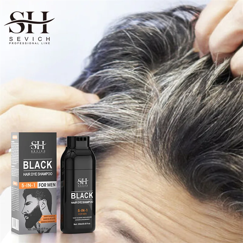 Hair Color Shampoo Instant Coloring Cover Gray White Hair Concealer Natural Black Color for Men Women Dye Coloring