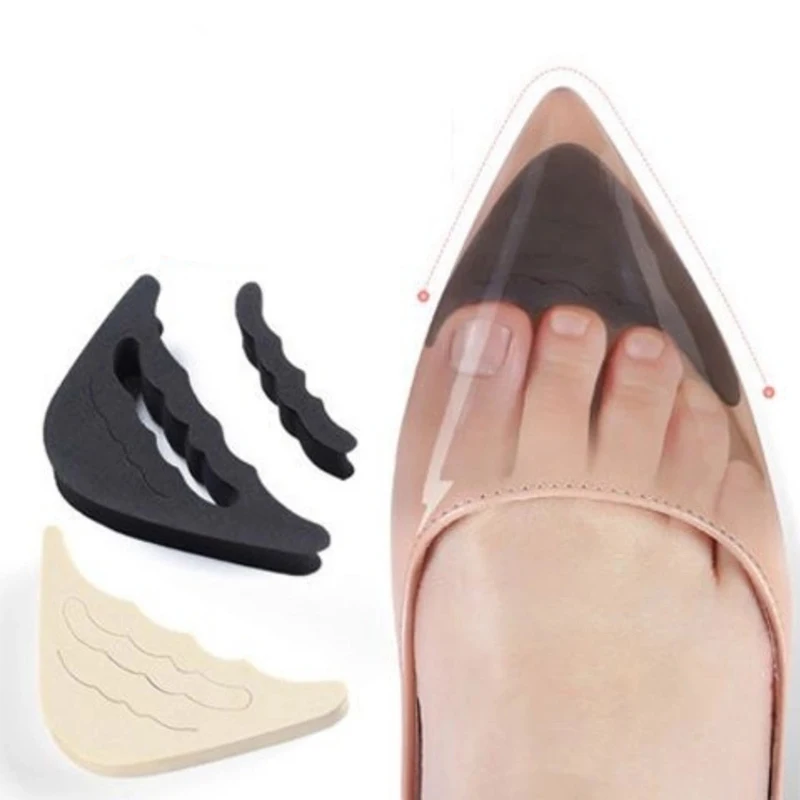 

2pcs=1pair Women High Heels Toe Plug Half Sponge Shoes Cushion Feet Filler Insoles Anti-Pain Pads Forefoot Insert Pads