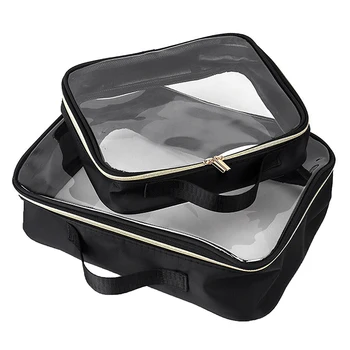 Borsa da viaggio portatile borsa da viaggio per trucco impermeabile trasparente femminile custodia per cosmetici di grande capacità per donna di bellezza