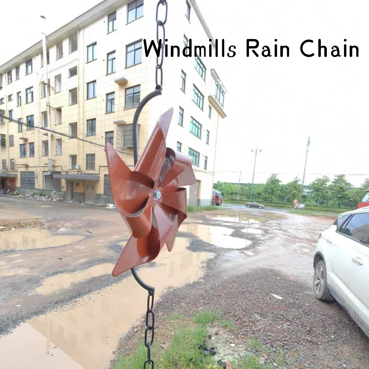 Good Price Orange Windmill Home Decorative Rain Chain