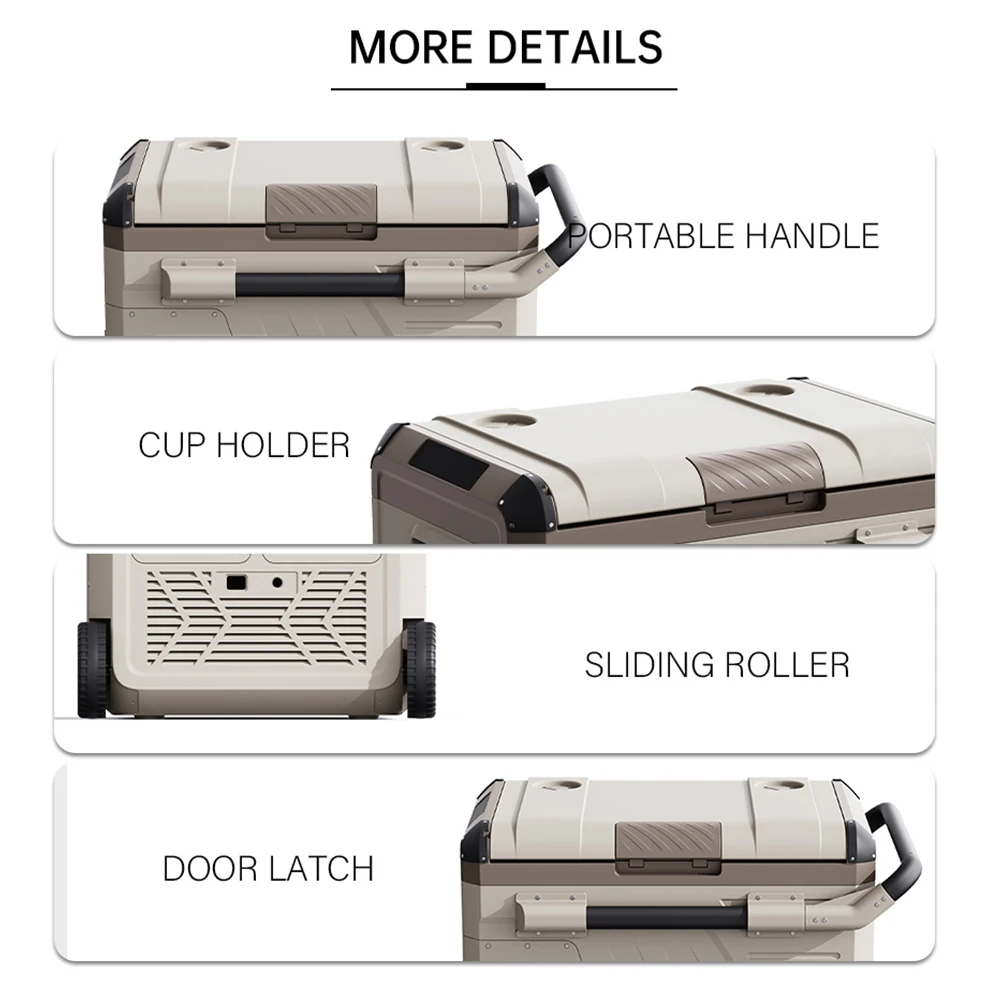 35L/45L 캠핑용 냉장고, 디스플레이 냉장고 및 상업용 냉동고, 바퀴와 손잡이가 있는 12V/24V 차량용 냉장고