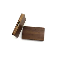 Minimalist Solid Wood Business Card Holder, Slim Pocket Card Case with Magnetic Closure, Professional Business Card Organizer 3