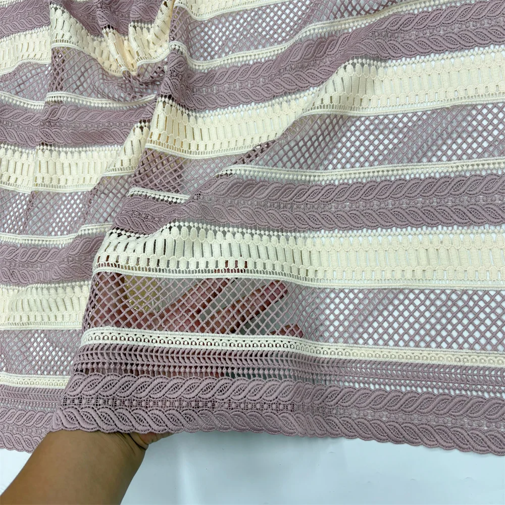 Nigerianischer Spitzenstoff im neuen Stil, 2025, hochwertige Spitze, wasserlöslich, bestickt, modischer weicher Spitzenstoff, 5 Yards – Detail 10