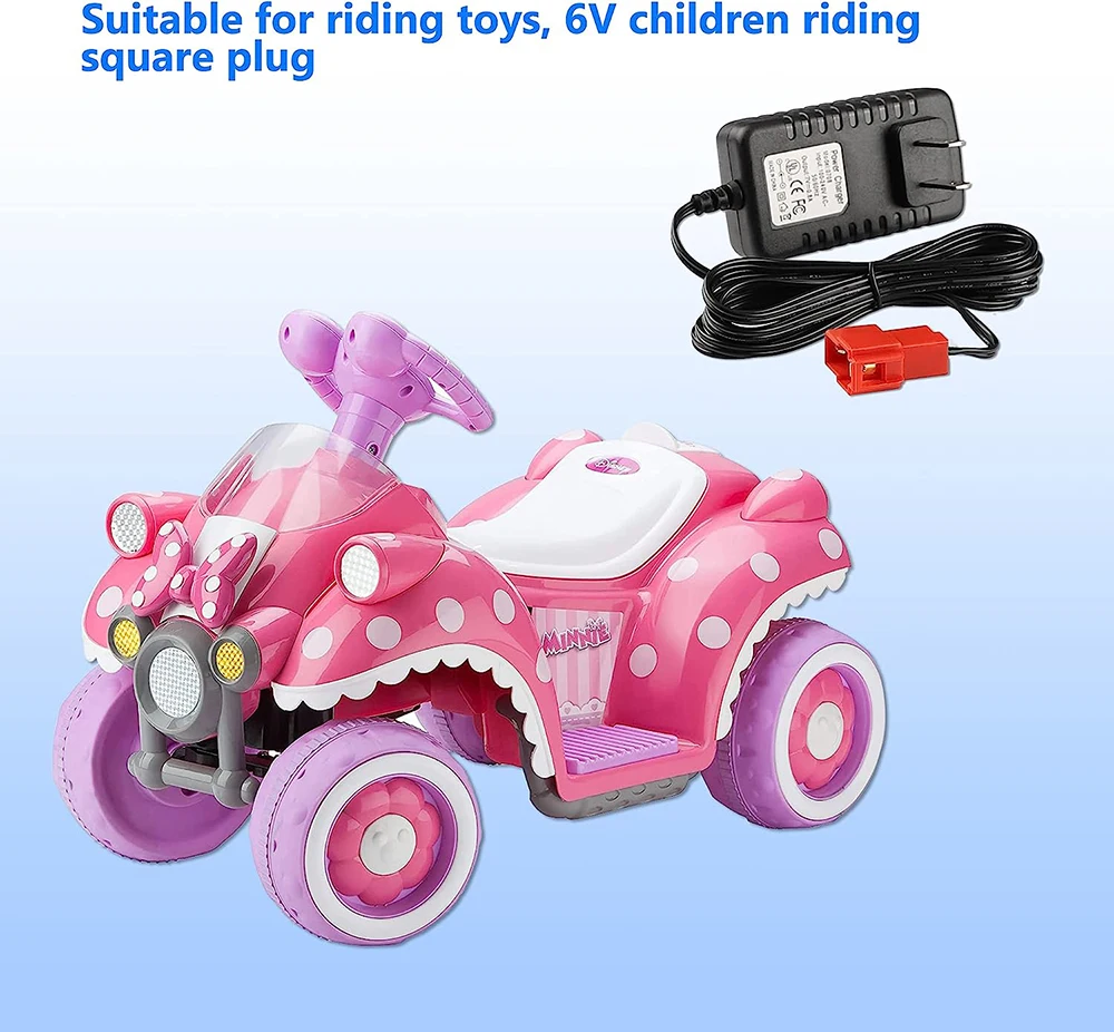 6볼트 배터리 충전기 (어린이용 전동차 롤플레이 포르쉐 918, BMW X5, 아우디 R8 스파이더, 키드 트랙스, 겨울왕국, 토들러, 와일드파이어 쿼드)